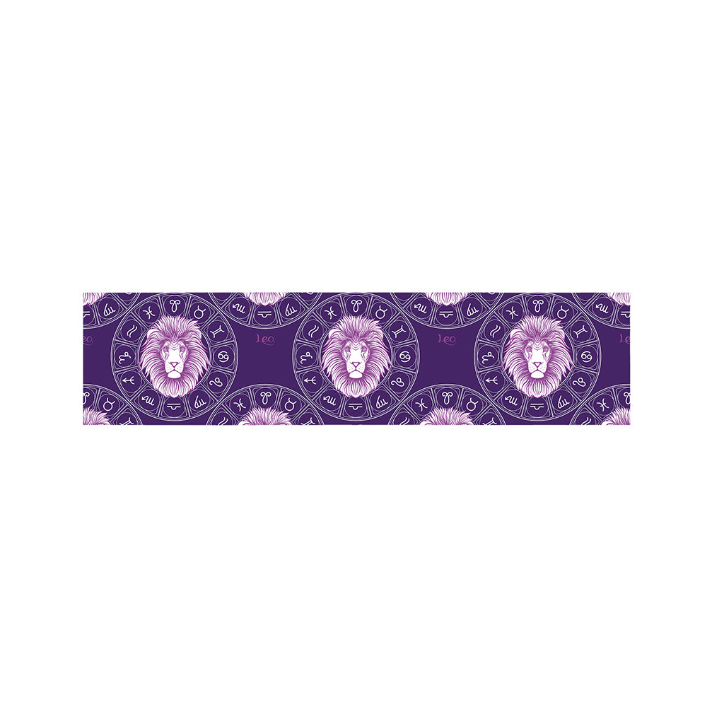 Purple Leo Zodiac Pattern Print Bed Runner