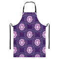 Purple Leo Zodiac Pattern Print Bib Apron With Pocket