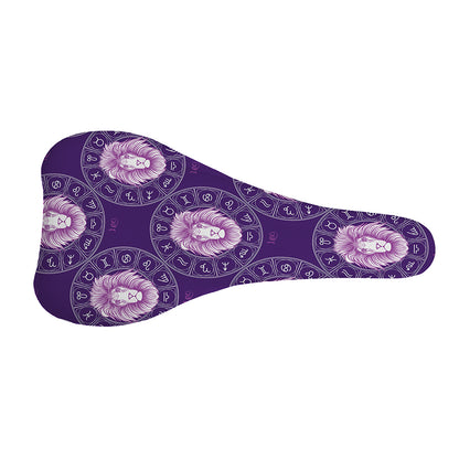 Purple Leo Zodiac Pattern Print Bicycle Seat Cover