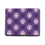 Purple Leo Zodiac Pattern Print Bifold Wallet