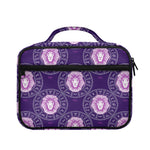 Purple Leo Zodiac Pattern Print Briefcase Bible Bag