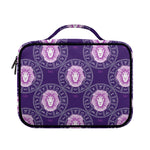Purple Leo Zodiac Pattern Print Briefcase Bible Bag