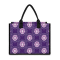 Purple Leo Zodiac Pattern Print Canvas Tote Bag