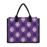 Purple Leo Zodiac Pattern Print Canvas Tote Bag