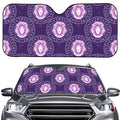 Purple Leo Zodiac Pattern Print Car Windshield Sun Shade