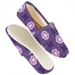 Purple Leo Zodiac Pattern Print Casual Shoes