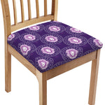 Purple Leo Zodiac Pattern Print Chair Cushion Cover