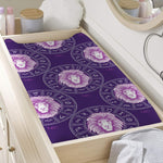 Purple Leo Zodiac Pattern Print Changing Pad Cover