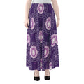 Purple Leo Zodiac Pattern Print Chiffon Maxi Skirt