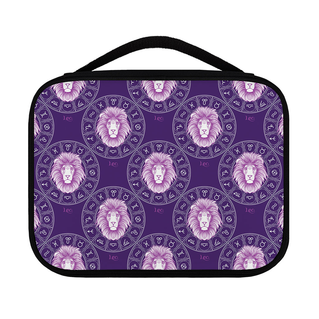 Purple Leo Zodiac Pattern Print Classic Bible Case