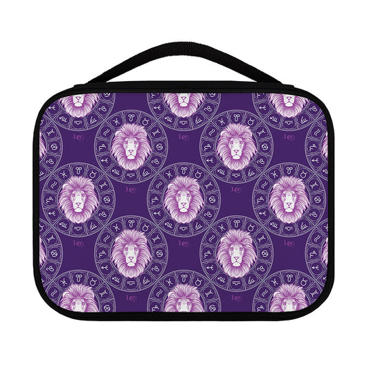 Purple Leo Zodiac Pattern Print Classic Bible Case