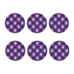 Purple Leo Zodiac Pattern Print Coaster Set