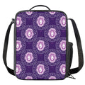 Purple Leo Zodiac Pattern Print Crossbody Lunch Bag