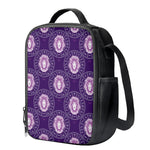 Purple Leo Zodiac Pattern Print Crossbody Lunch Bag