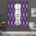 Purple Leo Zodiac Pattern Print Grommet Curtain Panels