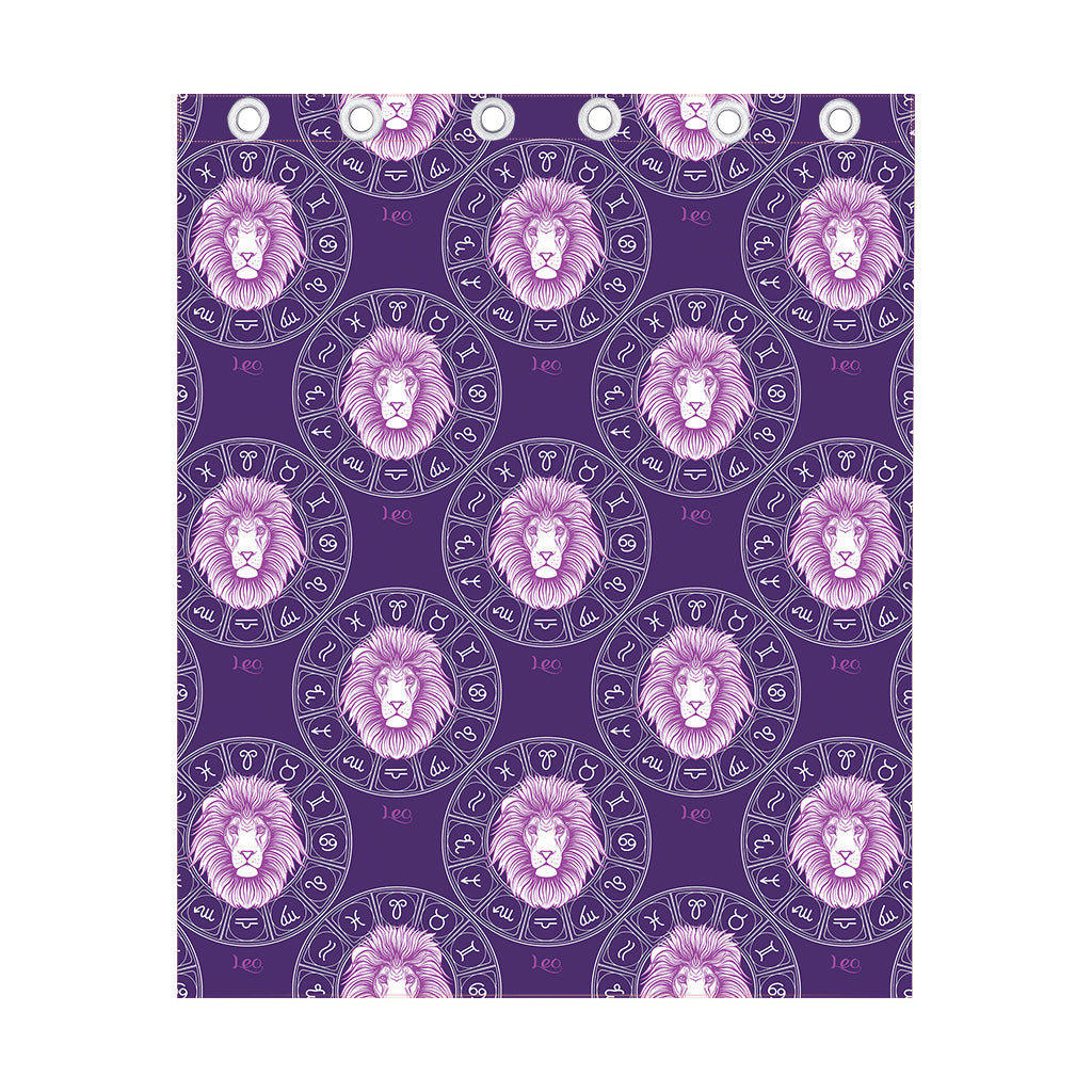 Purple Leo Zodiac Pattern Print Curtain