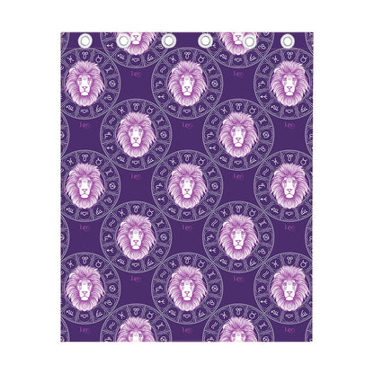 Purple Leo Zodiac Pattern Print Curtain