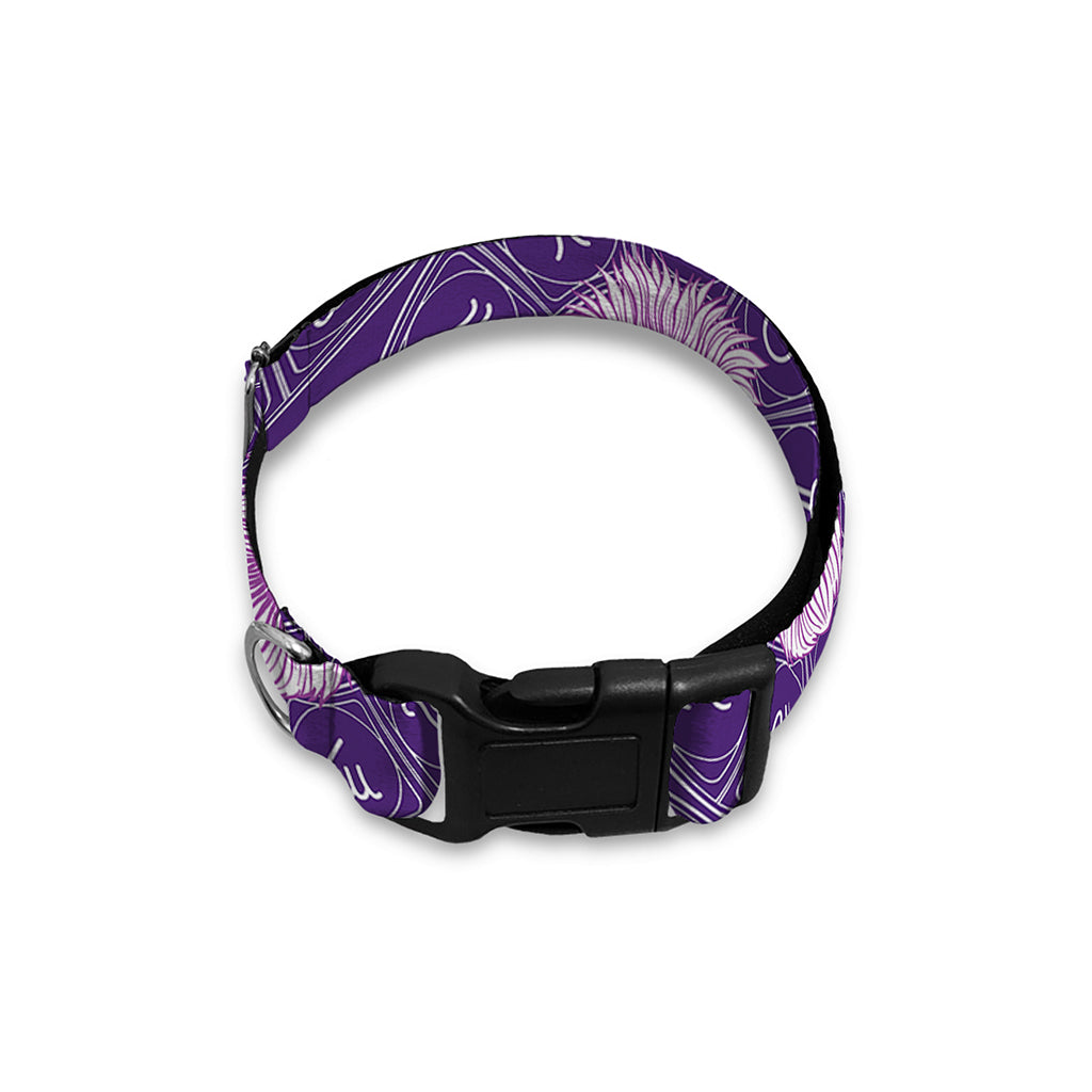 Purple Leo Zodiac Pattern Print Dog Collar
