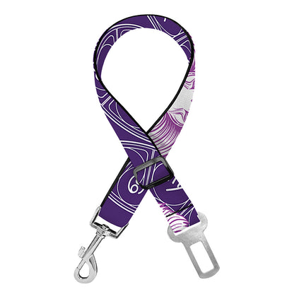Purple Leo Zodiac Pattern Print Dog Seat Belt