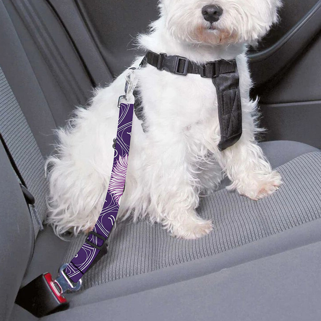 Purple Leo Zodiac Pattern Print Dog Seat Belt