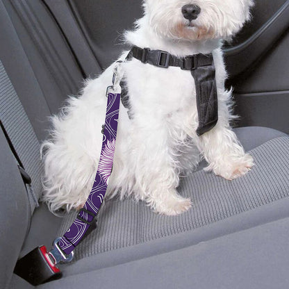 Purple Leo Zodiac Pattern Print Dog Seat Belt