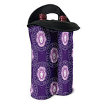 Purple Leo Zodiac Pattern Print Double Neoprene Wine Tote