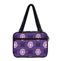 Purple Leo Zodiac Pattern Print Double Strap Bible Bag