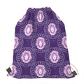 Purple Leo Zodiac Pattern Print Drawstring Bag