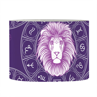 Purple Leo Zodiac Pattern Print Drum Lamp Shade