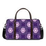 Purple Leo Zodiac Pattern Print Duffle Bag