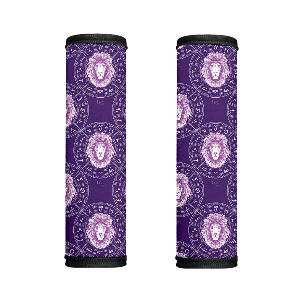 Purple Leo Zodiac Pattern Print Handle Covers