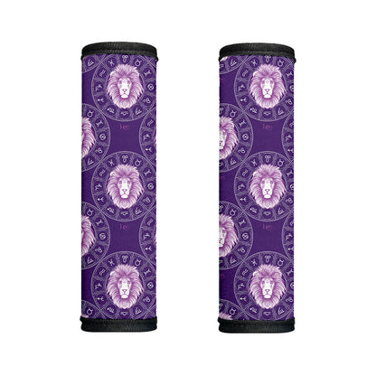 Purple Leo Zodiac Pattern Print Handle Covers