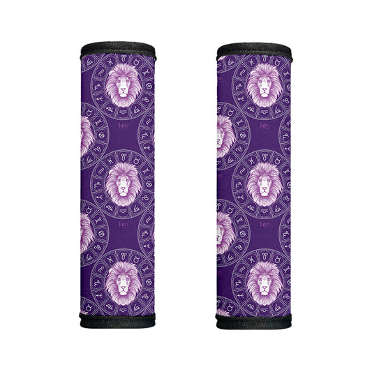 Purple Leo Zodiac Pattern Print Handle Covers