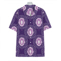 Purple Leo Zodiac Pattern Print Hawaiian Shirt