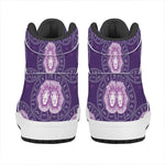 Purple Leo Zodiac Pattern Print High Top Leather Sneakers