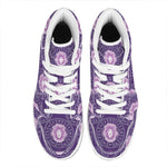 Purple Leo Zodiac Pattern Print High Top Leather Sneakers
