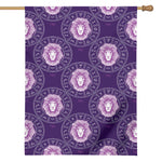Purple Leo Zodiac Pattern Print House Flag