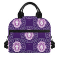 Purple Leo Zodiac Pattern Print Insulated Lunch Bag