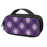 Purple Leo Zodiac Pattern Print Insulin Cooler Travel Case