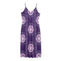 Purple Leo Zodiac Pattern Print Jersey Midi Cami Dress