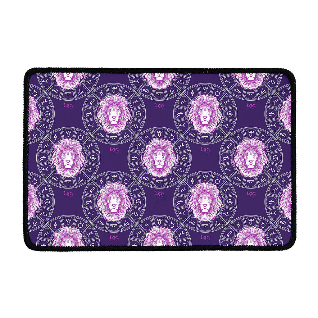 Purple Leo Zodiac Pattern Print Kitchen Mat