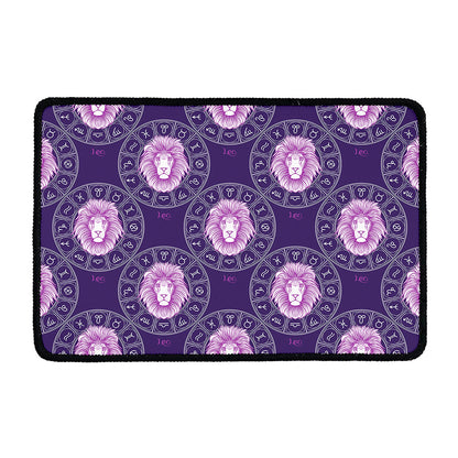 Purple Leo Zodiac Pattern Print Kitchen Mat