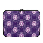 Purple Leo Zodiac Pattern Print Laptop Sleeve