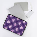 Purple Leo Zodiac Pattern Print Laptop Sleeve
