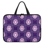 Purple Leo Zodiac Pattern Print Laptop Sleeve With Handle