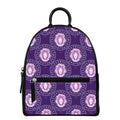 Purple Leo Zodiac Pattern Print Leather Backpack