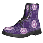 Purple Leo Zodiac Pattern Print Backpack