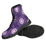 Purple Leo Zodiac Pattern Print Backpack