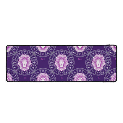 Purple Leo Zodiac Pattern Print Long Kitchen Mat