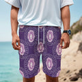 Purple Leo Zodiac Pattern Print Men's Cargo Shorts